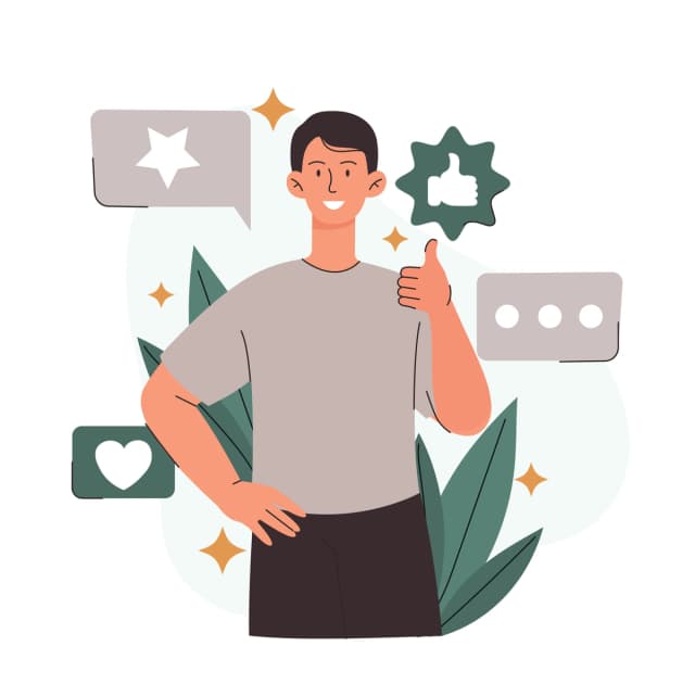 A person giving the thumbs up.