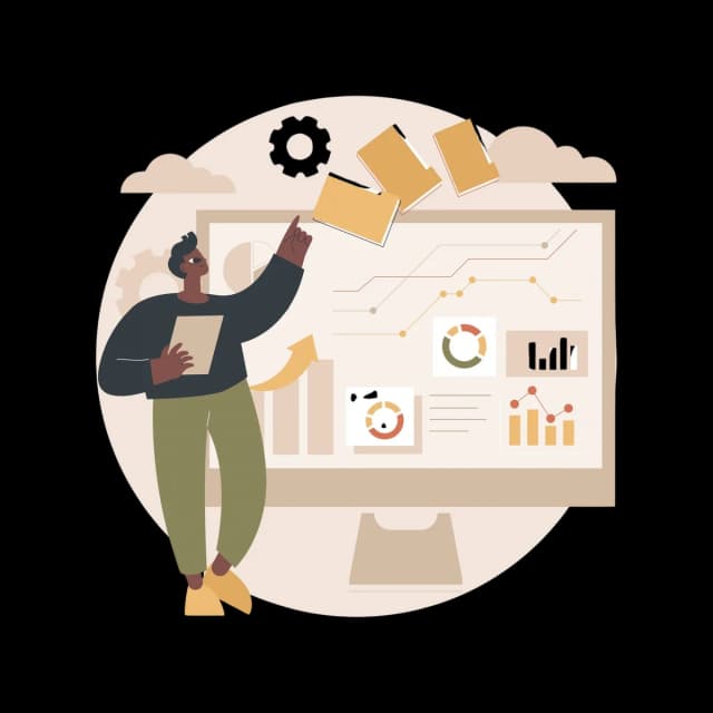 Person organizing documents on a dashboard