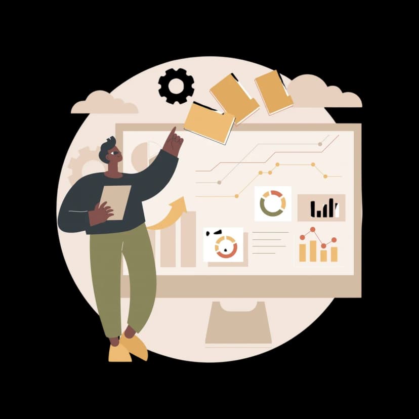 Person organizing documents on a dashboard