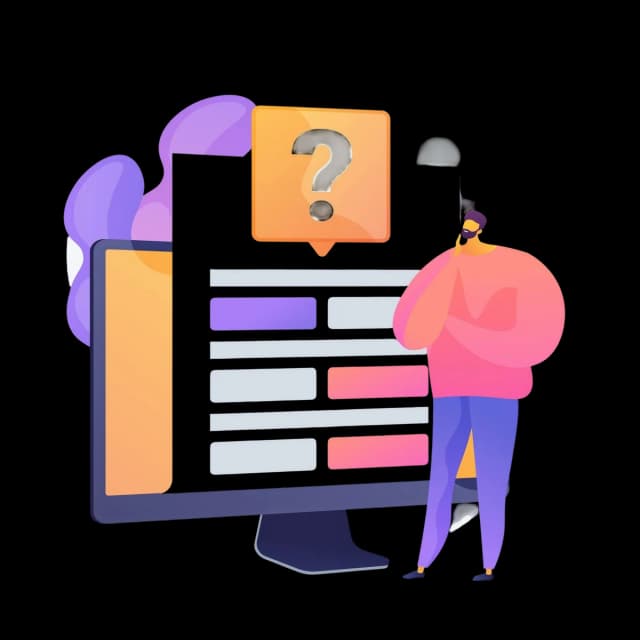 IT consultant analyzing digital survey results on screen