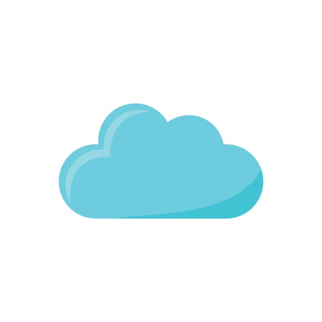 The image is a simple graphic of a blue cloud, often used to represent cloud computing or online storage services.