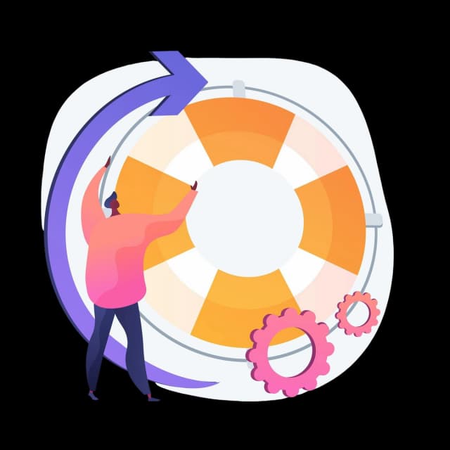 Illustration of a project manager accelerating implementation of project tasks for their team.