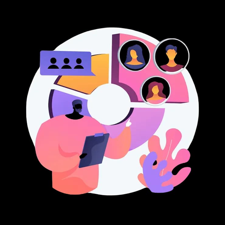 Illustration of audience segmentation concept