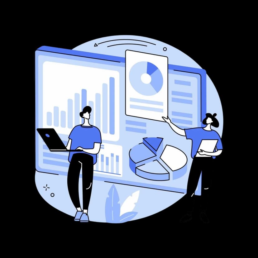 Illustration of Business analytics and data visualization.