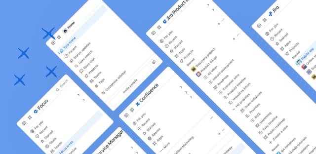 New Atlassian sidebars displayed across multiple products.