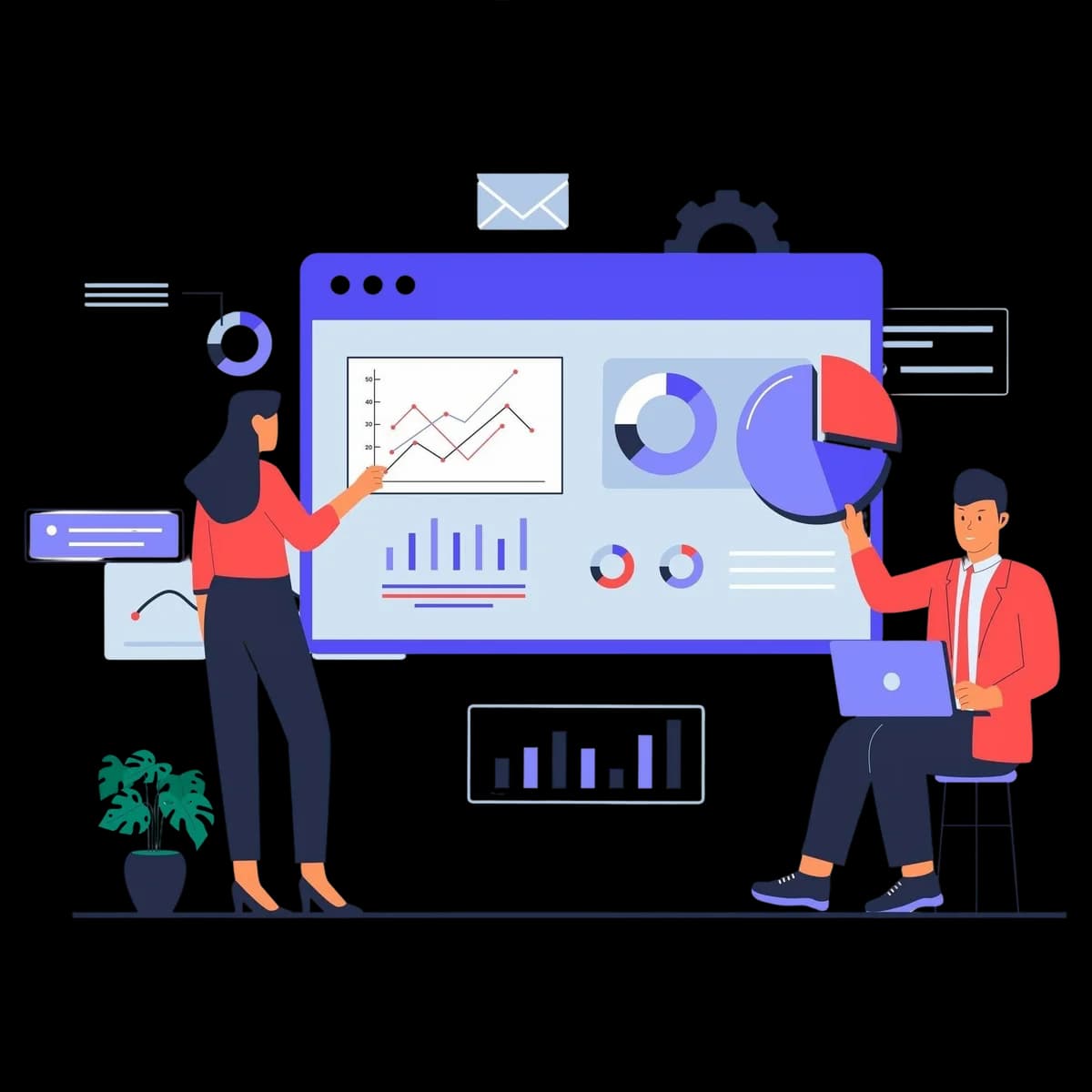 An illustration representing analytics