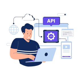 Developer working on API integration