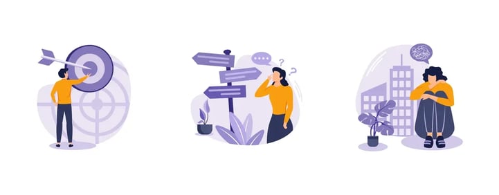 Person aiming at a target, symbolizing goal-setting or achievement focus.