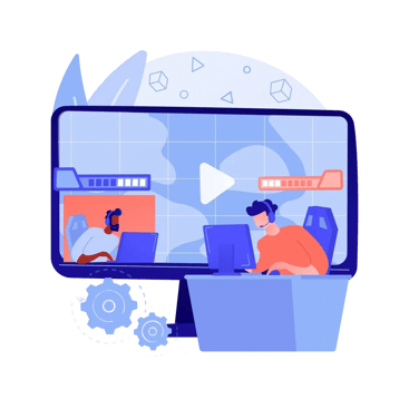 illustration of team sharing the meeting video recording