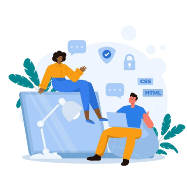 Colleagues connecting information from a software, symbolizing broken silos
